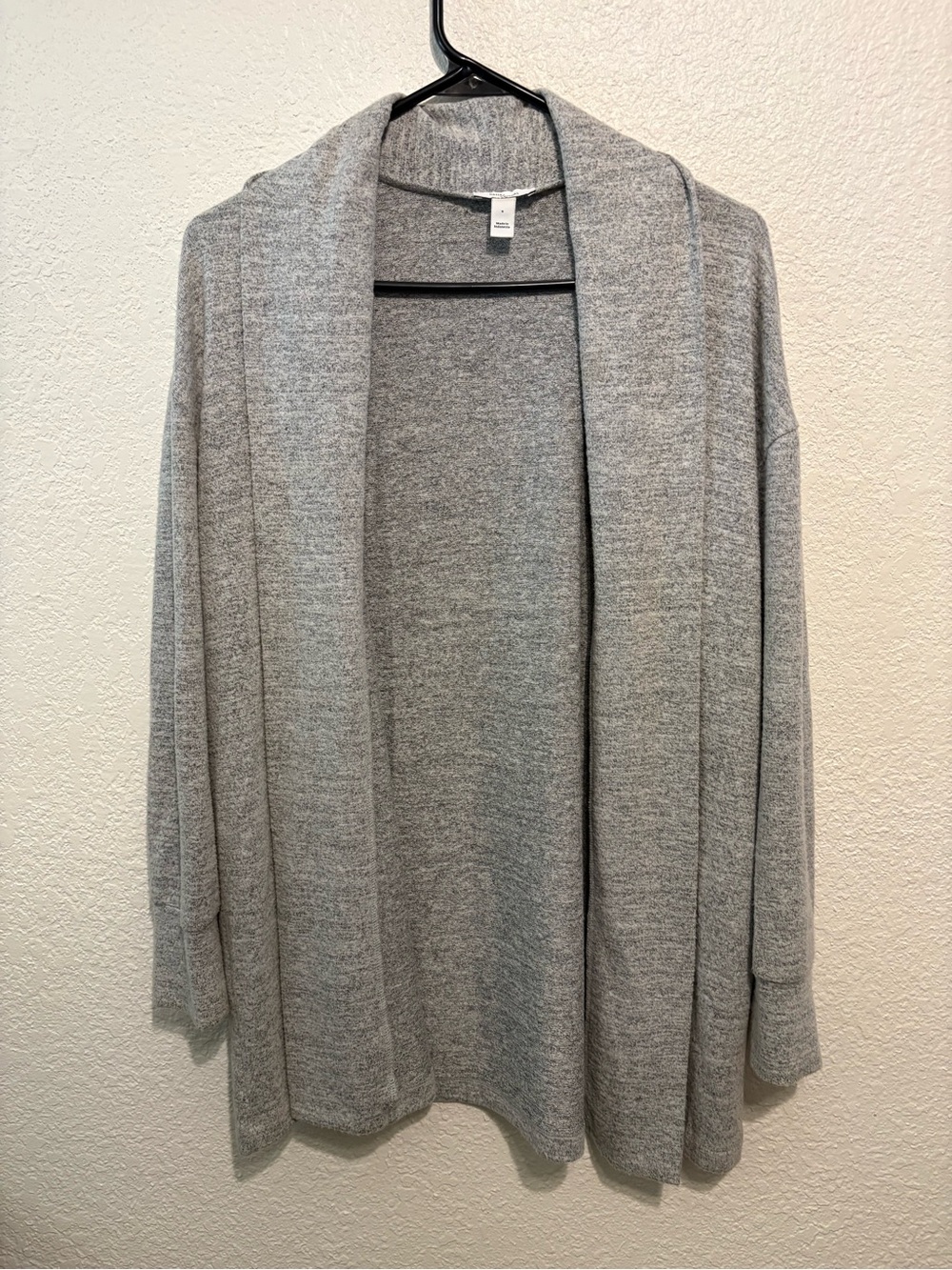Daily Ritual Heather Gray Open-Front Knit Cardigan